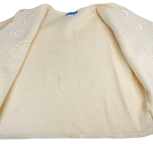 Vintage Pendleton Cardigan Womens Large Cream Wool Blend Embroidered - Picture 10 of 14